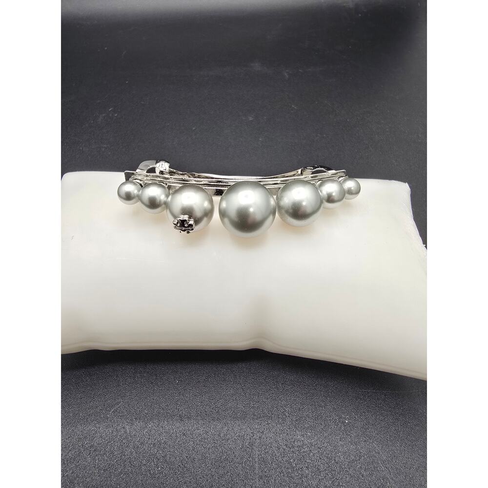Tory Burch Gray Faux Pearl Hair Clip/Barrette